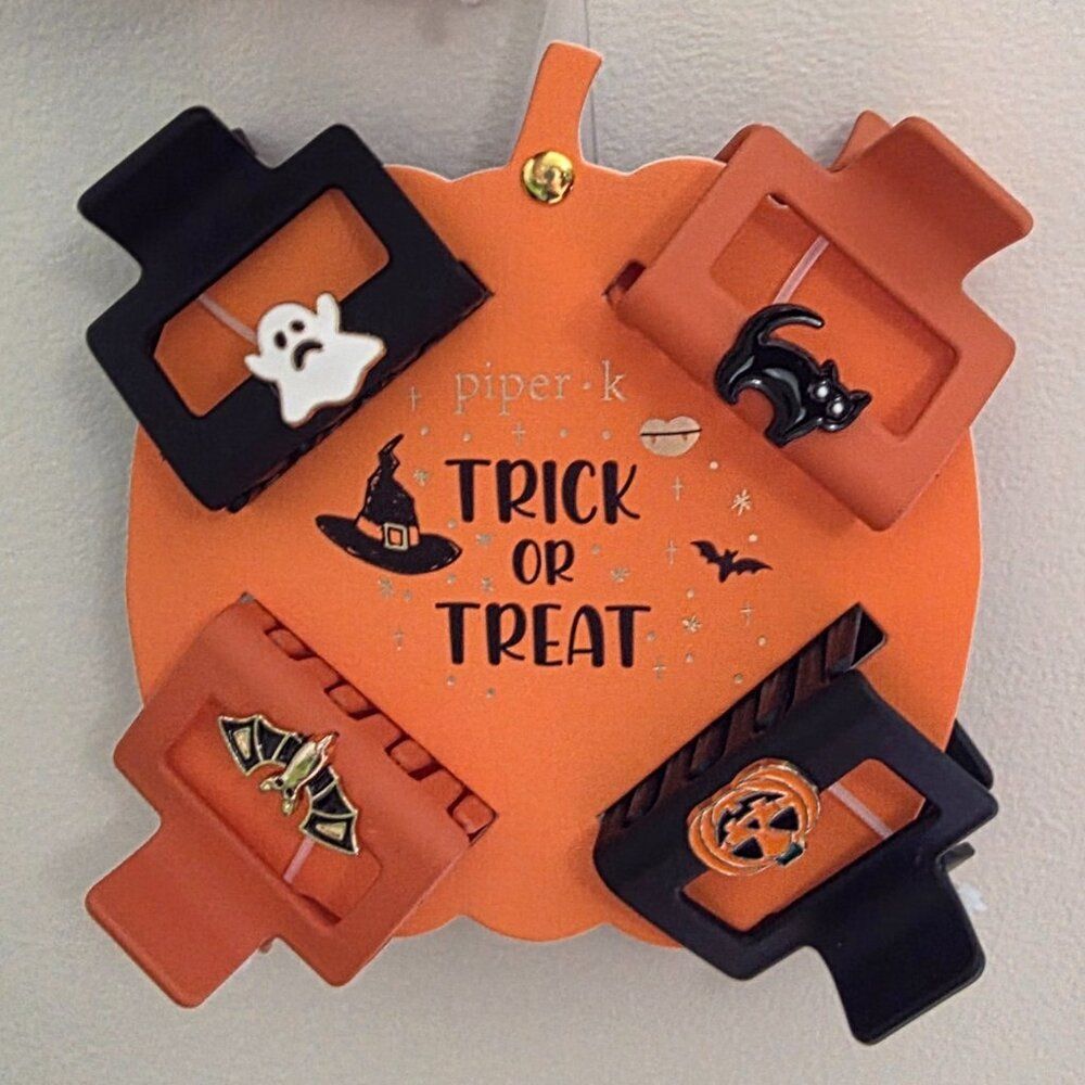 PIPER K Halloween Claw Clips | Set of 4 | Cute Hair Accessories Bat, Ghost NEW